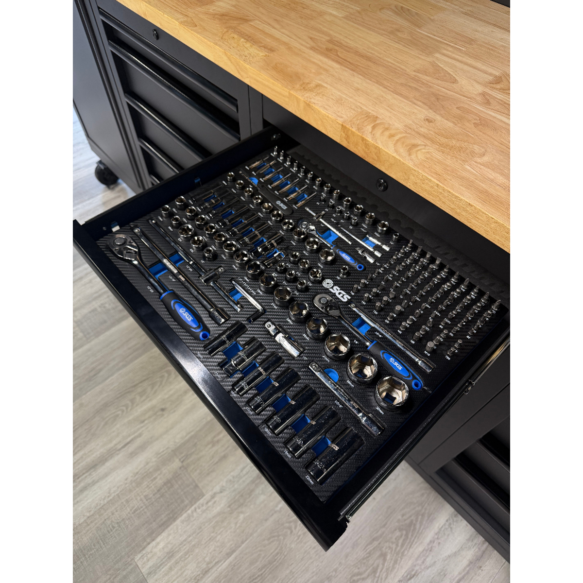 SGS 180pc Socket and Bit Set | 1/4in, 3/8in, 1/2in | Foam Insert